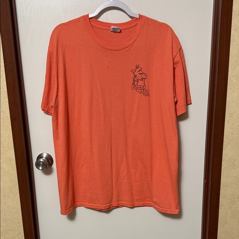Yazbek Orange Graphic T-Shirt Size L